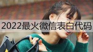 2022最火微信表白代码，高级微信表白密码-恋爱至上